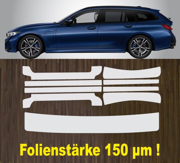 Lackschutzfolien-Komplett-Set für  Ladekante und Türeinstiege Einstiegsleisten für BMW 3er Typ G21 mit M-Paket ab 2022